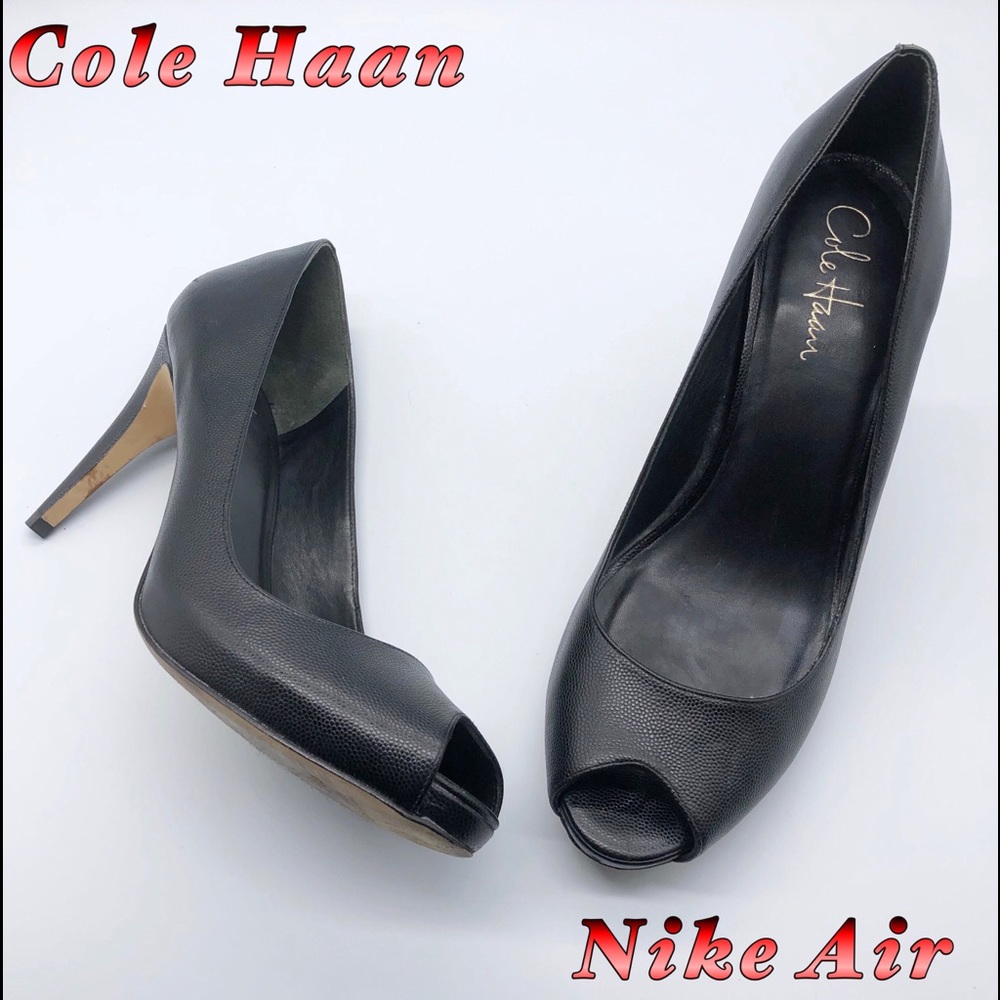 Come Haan-Nike Leather Black Peep toe Heel 10.5